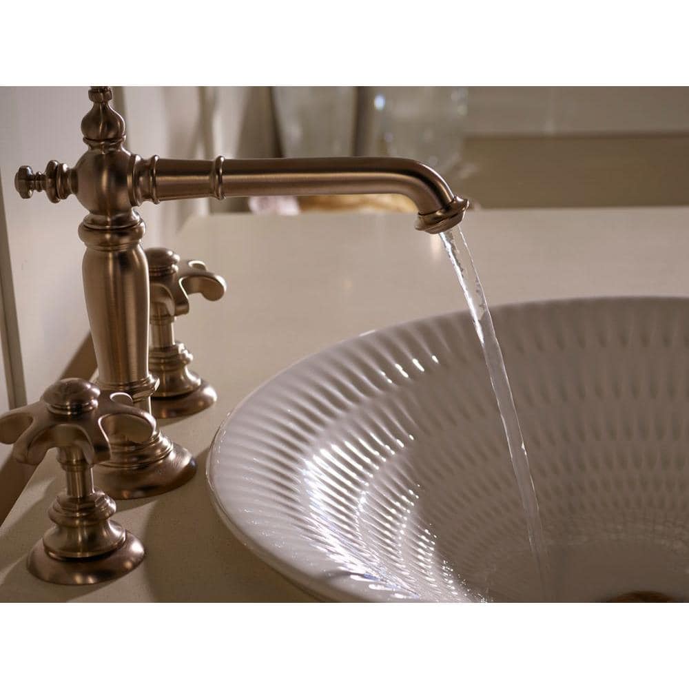 Elegant Vibrant Brushed Bronze Artifacts Bathroom Sink Spout