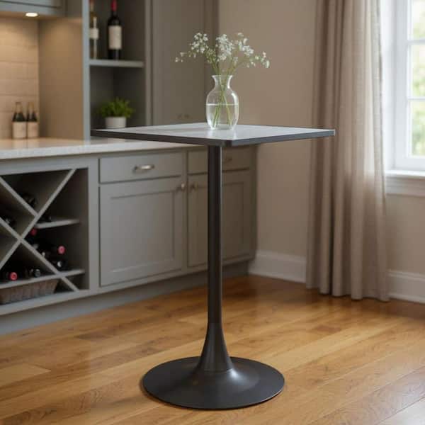 41.7 in. H Black, Gray Square Seats 2