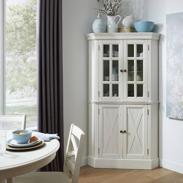 Seaside Lodge White Corner Pantry