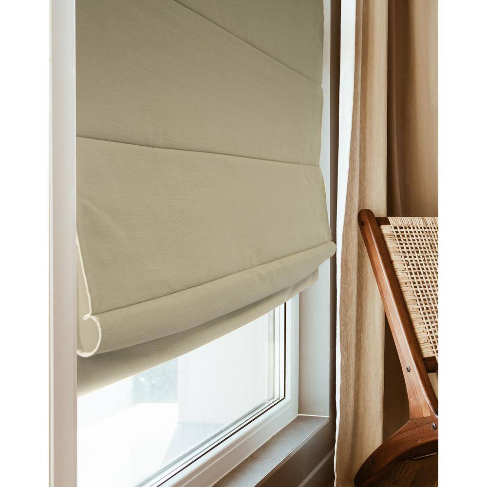 Del Mar Sandstone Cordless Blackout Roman Shade 35"W x 64"H