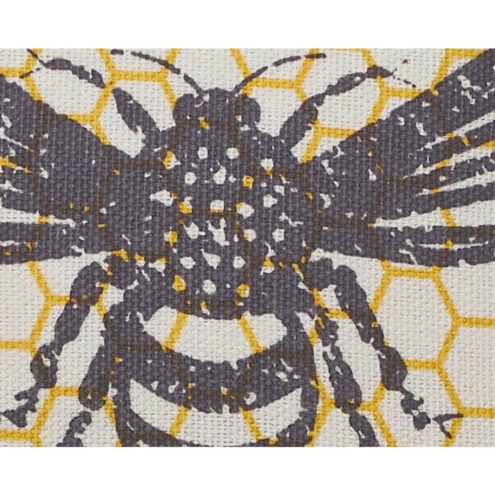 Vintage Yellow Bee Print Cotton Throw Pillow 6x6