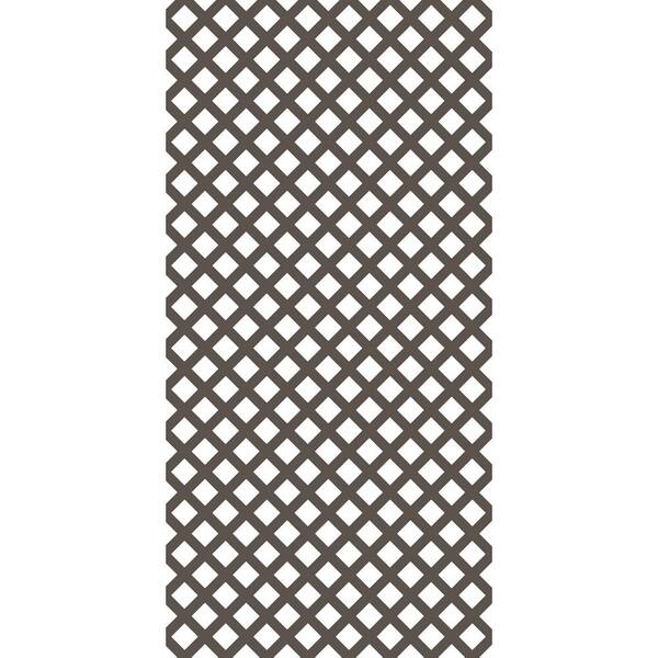 GRID AXCENTS 4 ft. x 8 ft. Mustang Brown Traditional Vinyl Lattice (2-Pack)