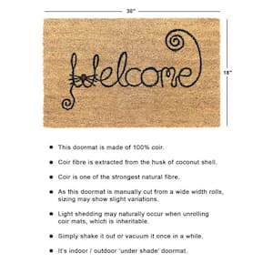 Black Welcome Cat Face 18 in. x 30 in. Doormat