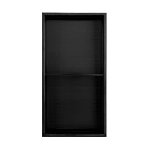Voltaire 15 in. W x 5 in. H x 28 in. D Matte Black Shower Niche in Matte Black with Adjustable Shelves
