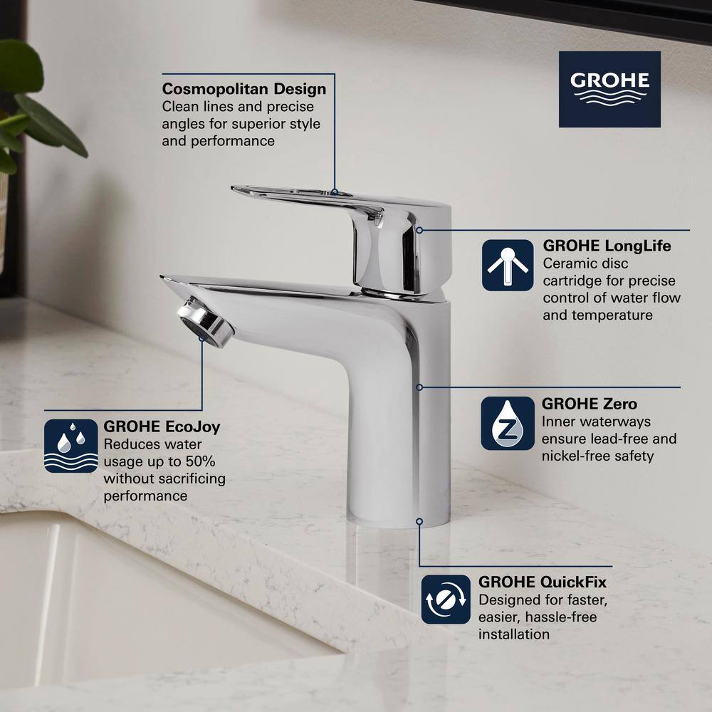 BauLoop Sleek Chrome Single-Handle Bathroom Faucet
