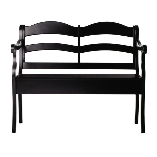 Unbranded Verona 43 in. W Double Bench with Storage in Antique Black