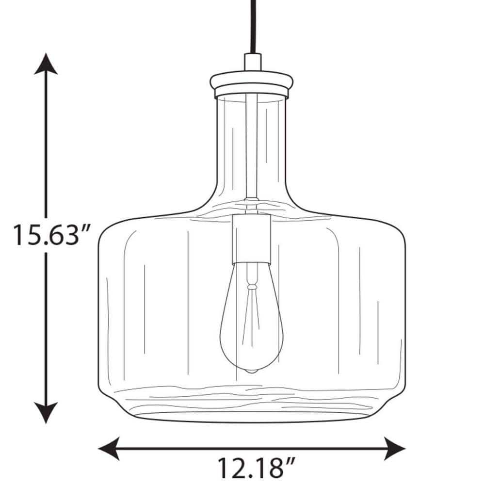 Latrobe Matte Black 14" Drum Pendant with Clear Glass Shade