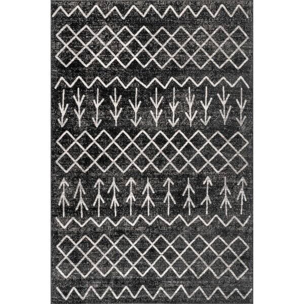 nuLOOM Malia Machine Washable Moroccan Gray 4 ft. x 6 ft. Transitional Area Rug LPKV06B406