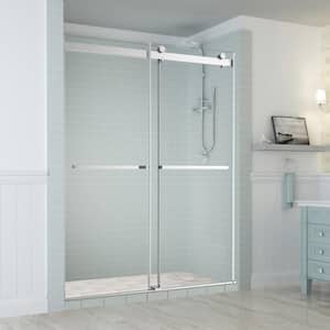 Rivage 56 in. to 60 in. x 76 in. Frameless Sliding Double-Bypass Sliding Shower Door in Chrome