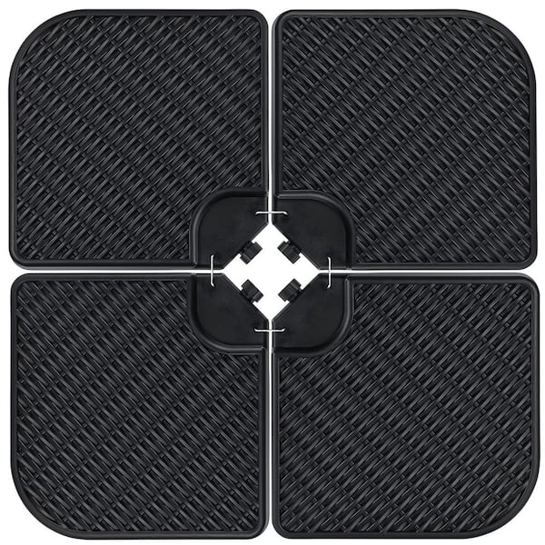 Best Choice Products Plastic Faux Wicker Fillable Cantilever Offset Patio Umbrella Base with Easy-Fill Spouts in Black