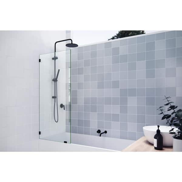Glass Warehouse 58.25 in. x 26 in. Frameless Shower Bath Fixed Panel