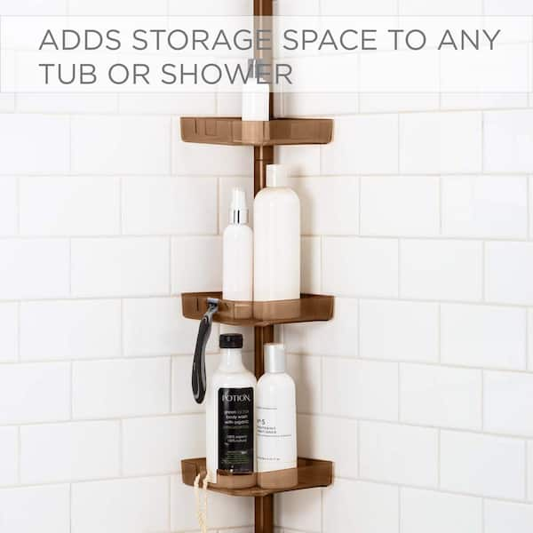 Bath Bliss 4 Tier Tension Corner Shower Organizer Caddy in Bronze