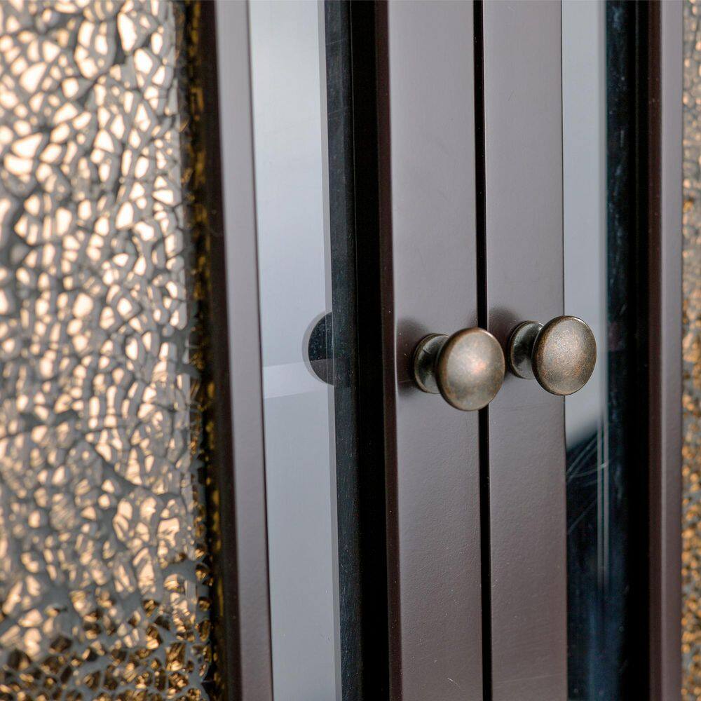 Dark Espresso Glass Mosaic Two-Door Wall Cabinet
