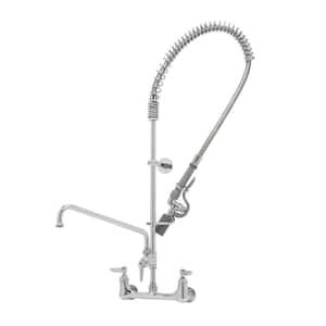 T and S Brass 2-Handle Pre-Rinse Unit with 12 in. Add-On Faucet in Chrome
