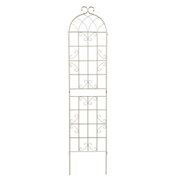 4-Pack 86.7 in. H White Metal Rustproof Trellis for Climbing Plants Outdoor Flower Support