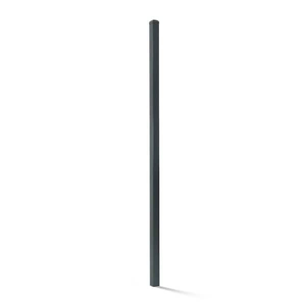 Fencer Wire 2 in. x 2 in. x 6 ft. Steel Flat Top Blank Metal Fence Post with Post Cap (1-Pack)