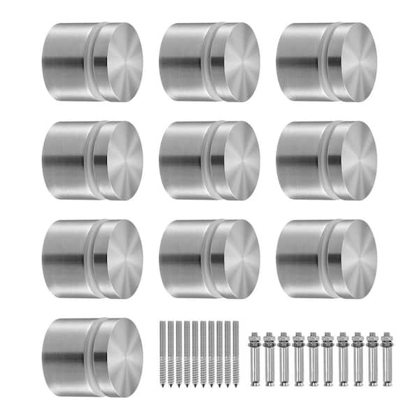 Glass Clamp 10PCS Railing Bracket 5 in. H x 2 in. W Silver 316 Stainless Steel for 0.31 to 0.62 in. Stair Railing Kit