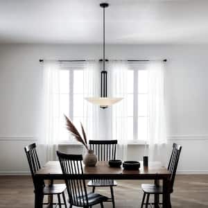 Hendrik 3-Light Olde Bronze Contemporary Shaded Kitchen Inverted Pendant Hanging Light with Umber Etched Glass
