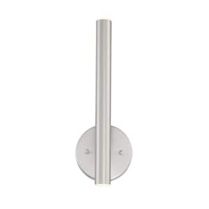 2-Light Brushed Nickel LED Sconce with Stain Nickel Steel