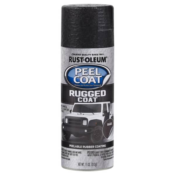 Rust-Oleum Automotive 11 oz. Peel Coat Rugged Coat Black Peelable Rubber Coating Spray Paint (6-Pack)