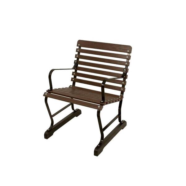 Ivy Terrace 22 in. Black and Mahogany Patio Arm Chair