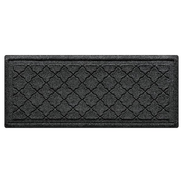 Bungalow Flooring Waterhog Cordova 15 in. x 36 in. PET Polyester Indoor Outdoor Boot Tray Charcoal