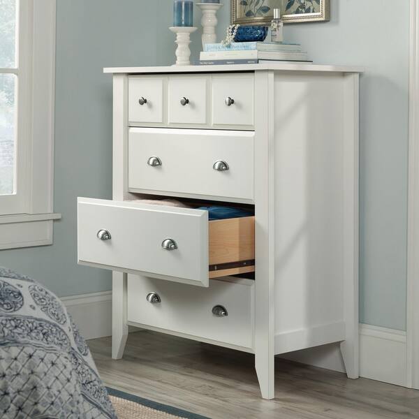 SAUDER Shoal Creek 4-Drawer Soft White Chest 411197 - The Home Depot