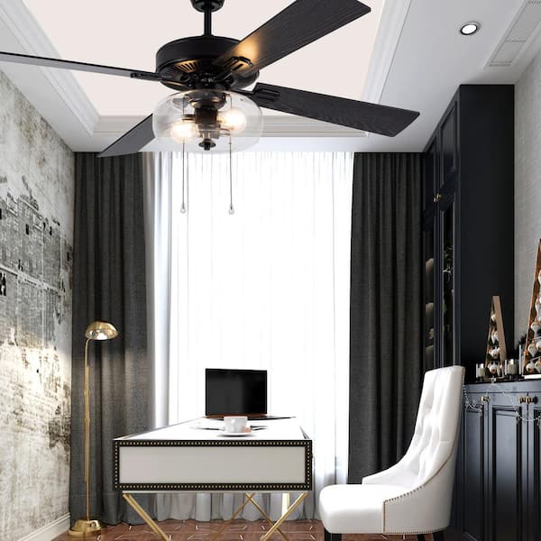 River of Goods Liza 52 in. LED Indoor Black Ceiling Fan with
