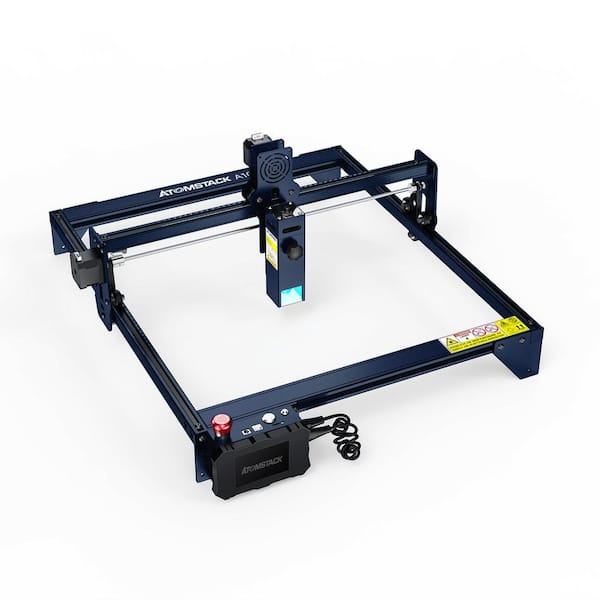 ATOMSTACK 10 W 16.1 x 15.7 in. Black/Blue Laser Engraving and Cutting Machines for Wood, Cardboard, Leather etc. Offline Engraving