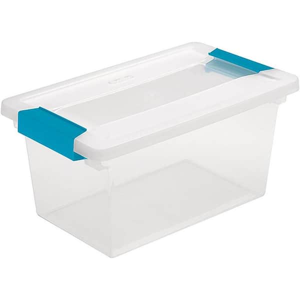 Plastic Storage Boxes Clear Box with Lid Stackable Clip Locking Home Office 