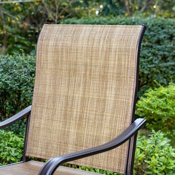 PHI VILLA Swivel Metal Textilene Outdoor Bar Stool with Arms PHI VILLA Swivel Metal Textilene Outdoor Bar Stool with Arms