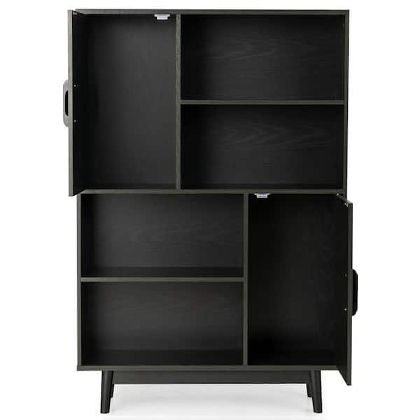 Gymax Sideboard Storage Cabinet Bookshelf Cupboard w Door Shelf