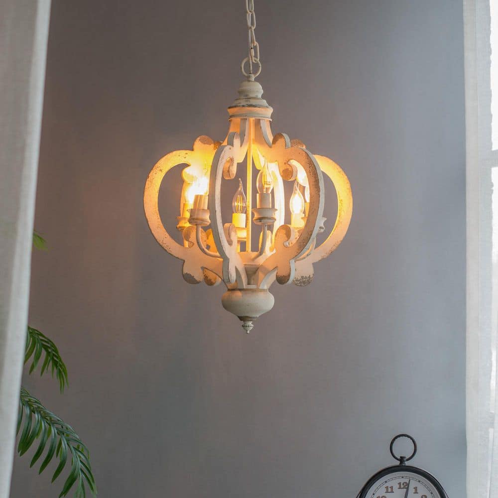 Vintage Elegance Series 6-Light White Finish Ornate Curved Frame Round Chandelier for Entryway(No Bulbs) price history on PriceWatchPro