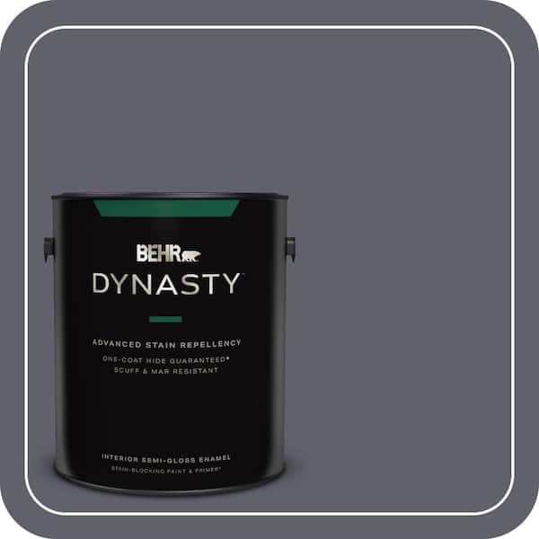 BEHR DYNASTY 1 gal. #N540-6 Script Ink One-Coat Hide Semi-Gloss Enamel Interior Stain-Blocking Paint & Primer