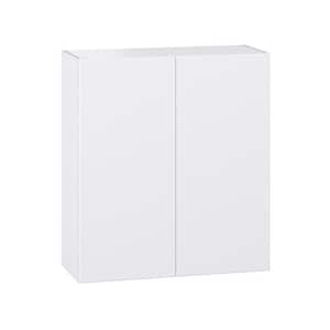 36 in. W x 40 in. H x 14 in. D Fairhope Bright White Slab Assembled Wall Kitchen Cabinet