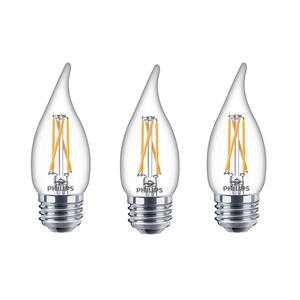 60-Watt Equivalent Soft White B11 Dimmable Warm Glow Dimming Effect LED Candle Light Bulb Bent Tip E26 (2700K) (3-Pack)