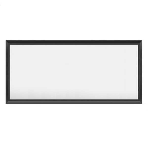 60 in. H x 28 in. W Rectangular Aluminum Alloy Framed and Tempered Glass Wall Bathroom Vanity Mirror in Matte Black