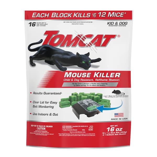 TOMCAT Refillable Bait Station Mouse Killer (4-Refill)