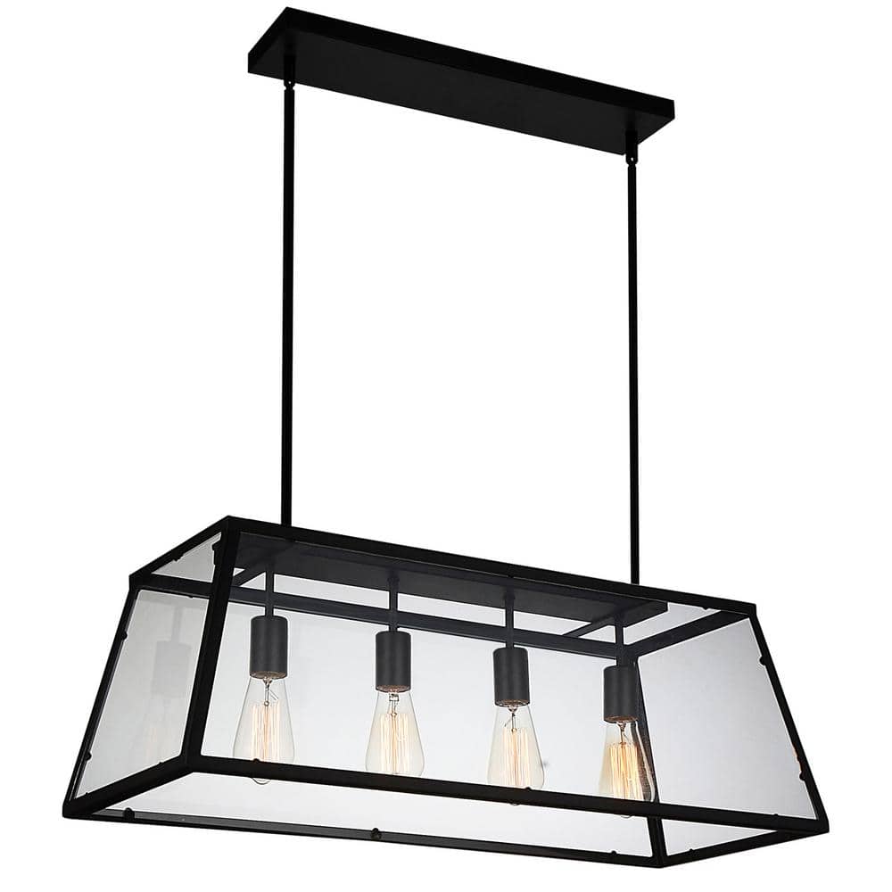 Alyson Urban Farmhouse 31" Black Metal Drum Chandelier
