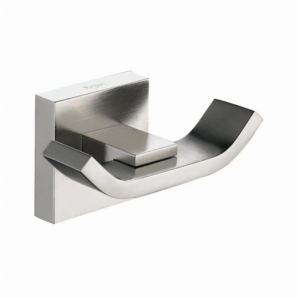 KRAUS Aura Bathroom Double Robe Hook in Brushed Nickel