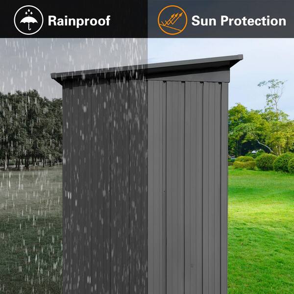5 ft. W x 4 ft. D Grey Metal Frame Garden Storage Shed with