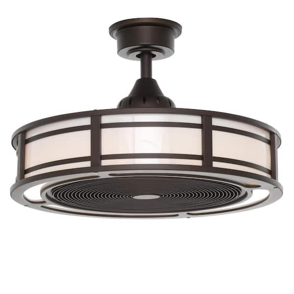Ceiling Fan 23 in LED Indoor Outdoor Espresso Bronze Light Remote Control 