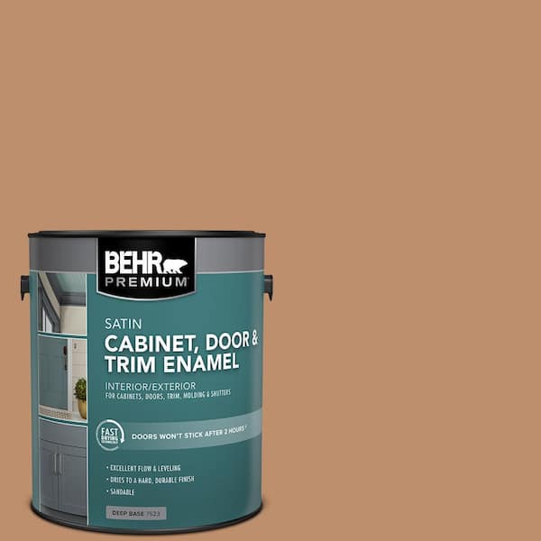 BEHR PREMIUM 1 gal. #MS-10 Desert Shade Satin Enamel Interior/Exterior Cabinet, Door & Trim Paint