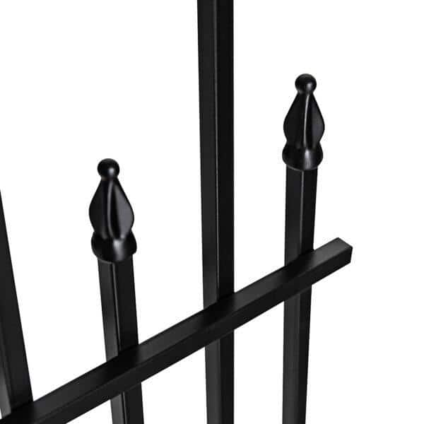 NUVO IRON Quick Fence Series 29 in. W x 34 in. H Black Steel Coral Fence Panel