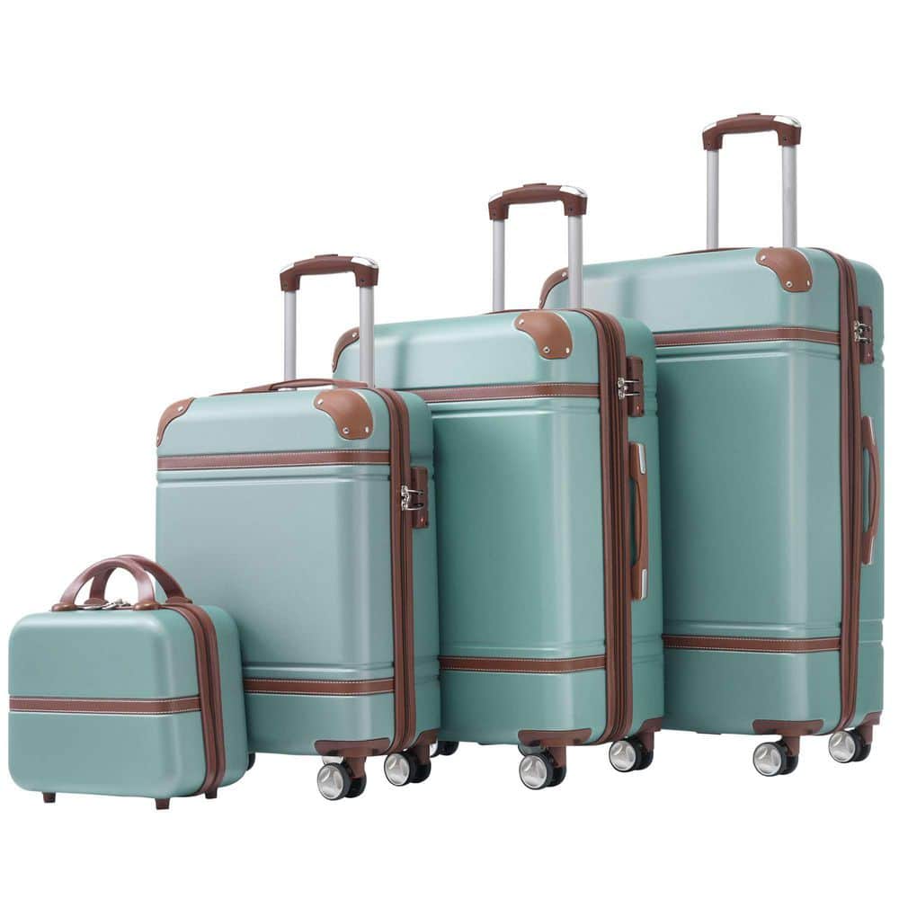 4-Piece Green Hardshell and Cosmetic Case Spinner Luggage Set with TSA Lock Lightweight price history on PriceWatchPro