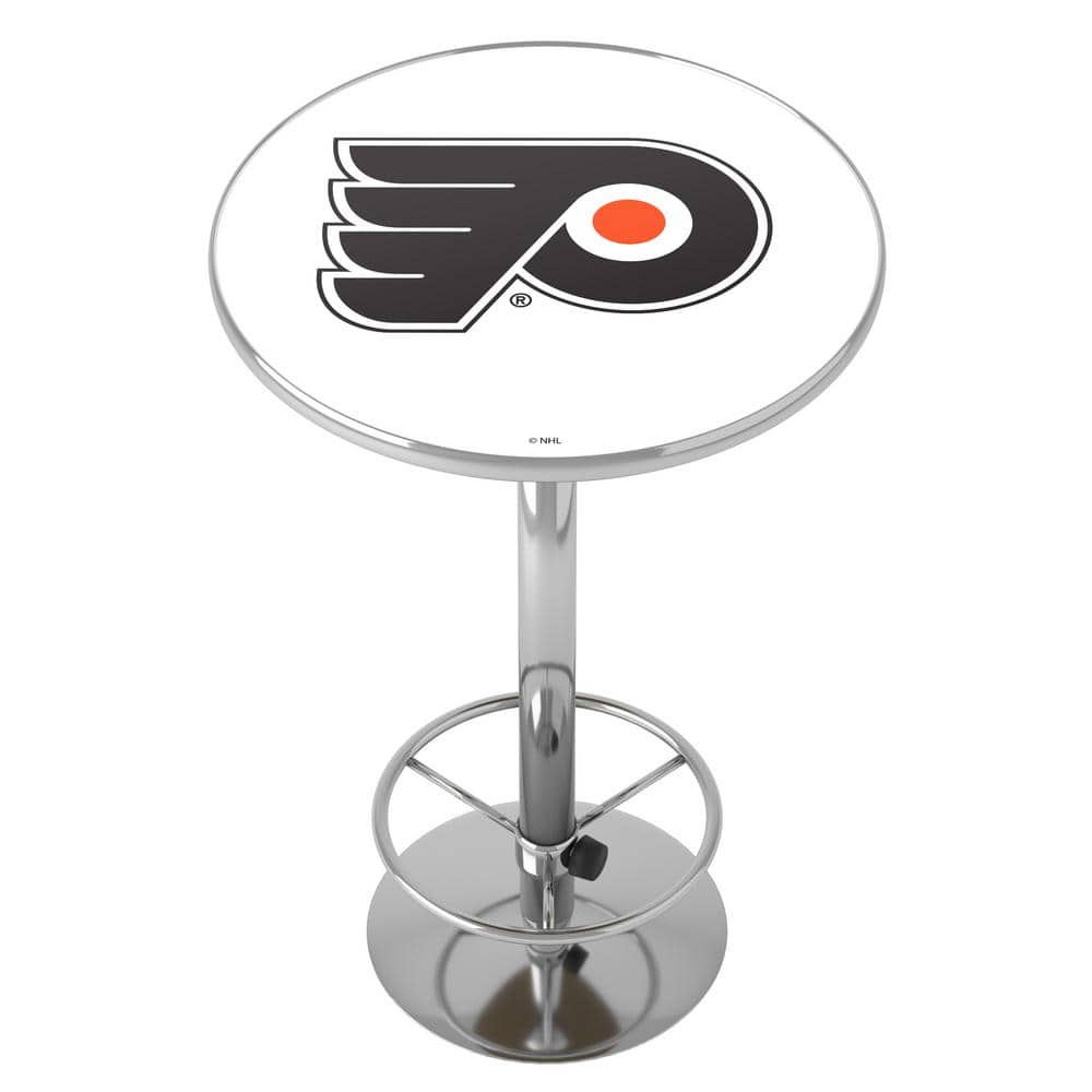 Philadelphia Flyers Vintage 27 in. Chrome Round Table Top with Adjustable F