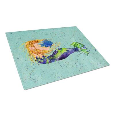 Mermaid Tempered Glass Large Cutting Board