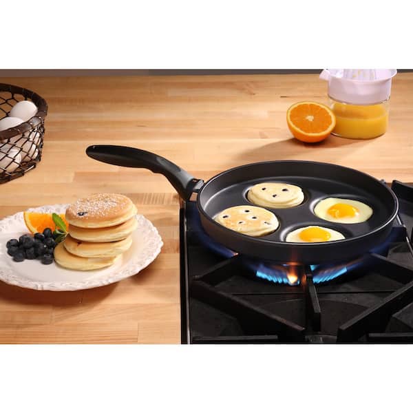 Commercial Chef Cast Iron Pancake Pan, Makes 7 Mini Silver Dollar