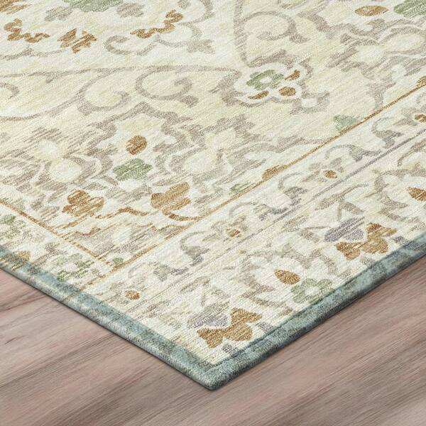 Chantille Machine Washable Indoor/Outdoor Abstract ACN3164 Cream 8 ft. x 8 ft. Round Rug