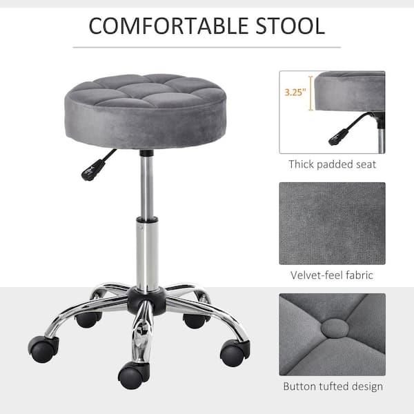 Vanity stool adjustable outlet height